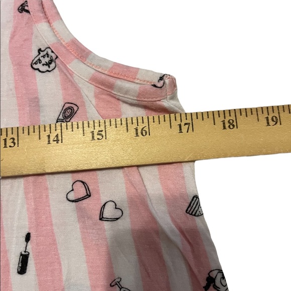 Betsey Johnson pink and white striped pajama set from early 2000’s size small - Picture 4 of 10